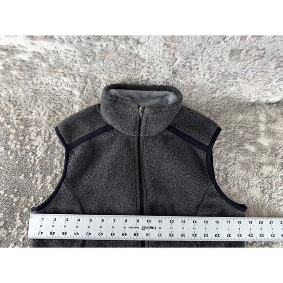Patagonia Size M Outdoor Fleece Full Zip Sweater Vest Gray Sleeveless Mock Neck - Picture 4 of 8